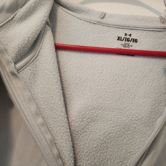 Under Armour Men's UA Armour Fleece Full-Zip Hooded Sweatshirt - Light Blue/Gray - Picture 7 of 10